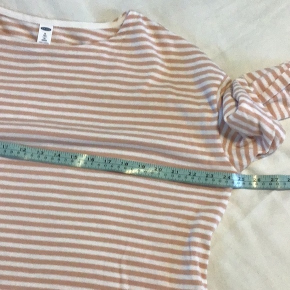 Top, Ivory with tan stripes , long sleeve,Size XL - Picture 3 of 6